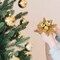 Set of 12: Sparkling Gold Glitter Poinsettia Picks with 3 Ornament Balls | Festive Accents | Christmas Picks | Party & Event | Home & Office Decor, 2024 Christmas Collection, Floral Home by Artificial Flowers